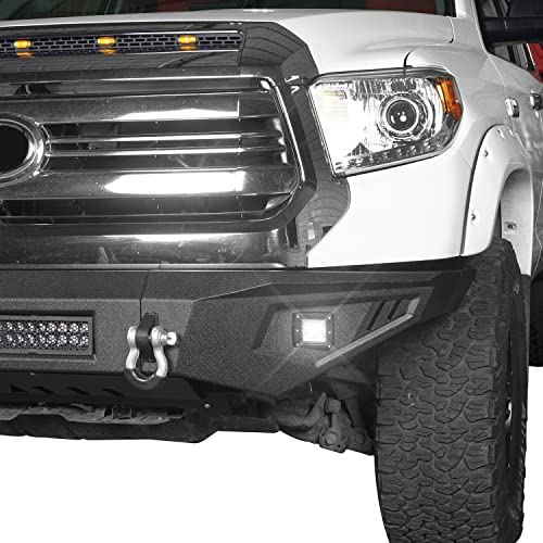 Hooke Road Tundra Steel Front Bumper Full Width Bumper Compatible With Toyota Tundra Pickup Truck 2014-2021 Regular Cab | Double Cab | Crewmax #TOP3