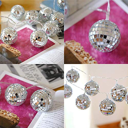 Acelist 50 Led Disco Ball Mirror Led Party Light String Christmas Lanterns For Holiday Wall Window Tree Decorations Indoor Outdoor Patio Party Yard Garden Kids Bedroom Living(Warm White) #TOP7
