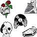 GuassLee Enamel Lapel Pin Set- Fancy Cute Brooches Pins for Backpacks Clothes Bags Jackets Hat Jewelry DIY Accessories Decoration, 5pcs Vampire Skull Witch Brooch