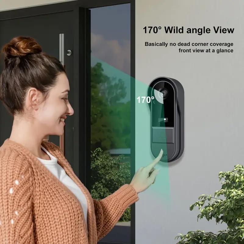 Zeerkeer Citofono senza fili con Videocamera 1080P Campanello senza fili intelligente Citofoni, Videocitofono Monitor Colori e Campanello esterno con telecamera Visione Notturna, Supporta Scheda SD