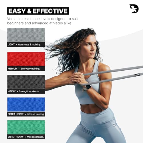 Image of DMoose Fitness Fabric Resistance Bands for Full Body Exercises - Non-Slip Thick Cloth Stretch Band for Squats, Lunges & Bicep Curls - Long Resistance Bands for Working Out - Booty Band for Men & Women
