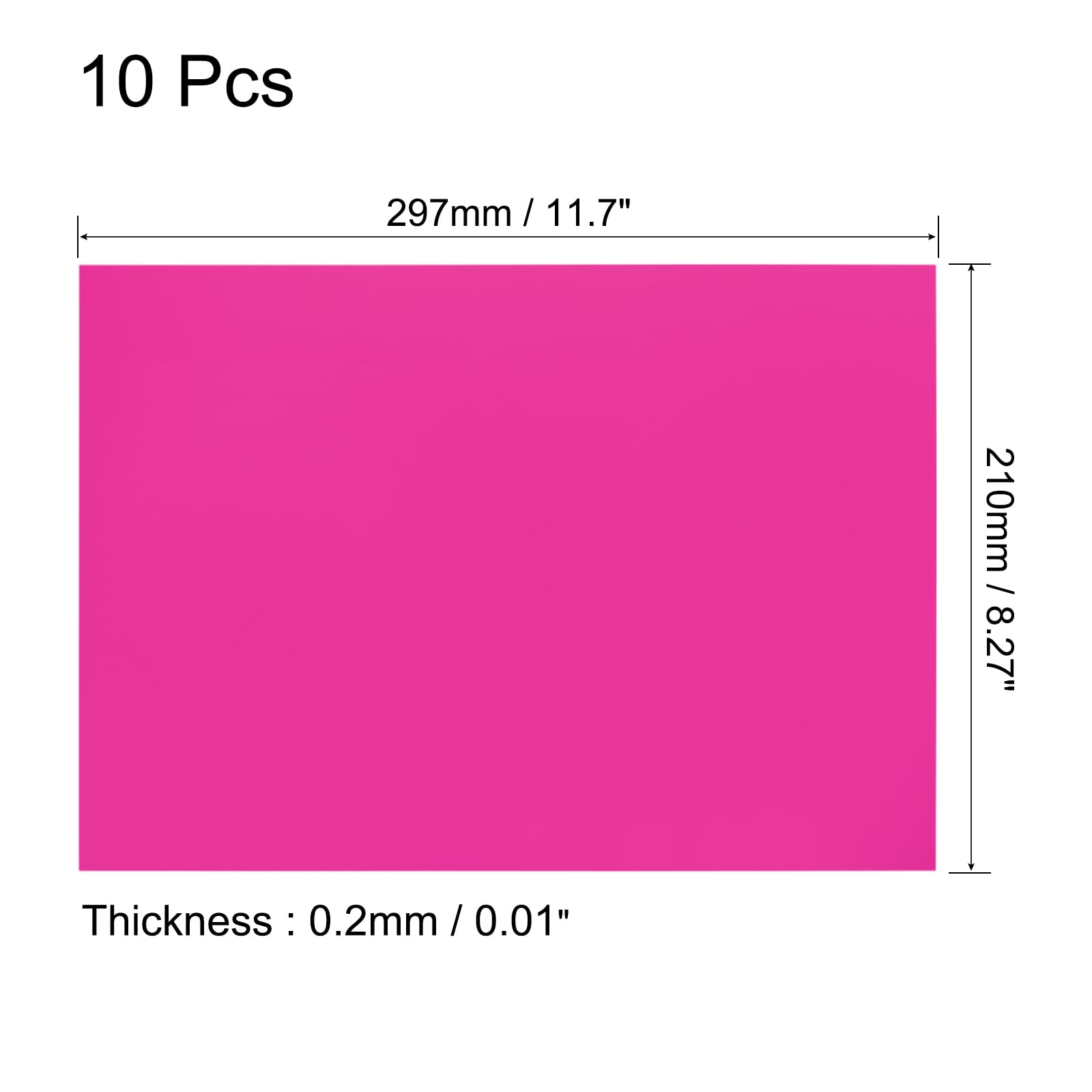 sourcing map Lot de 10 filtres d'éclairage en gel transparent A4 pour correction des couleurs - Feuilles en vinyle PVC - Rose - 0,2 mm