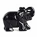 Justinstones Carved Natural Black Obsidian Gemstone Elephant Healing Guardian Statue Figurine Crafts 2 inch