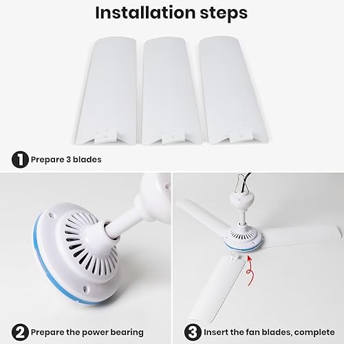 Miniatura 4 de NPKRRSK Ventilador de techo pequeño USB de 19.7 pulgadas, ventiladores colgantes portátiles para banco de energía, interior y exterior, RV, cama,