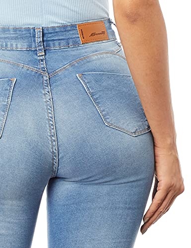 Calça jeans push up, Feminino, Azul, 44