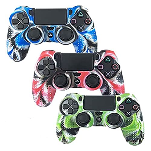 Image of PSS Studded Dots Silicone Rubber Gel Customizing Cover for PS4 /slim /Pro Dualshock 4 Controller Soft Silicone Case Cover Gel Skin Protective for PS4 Wireless Controller (Blue Como Dot)