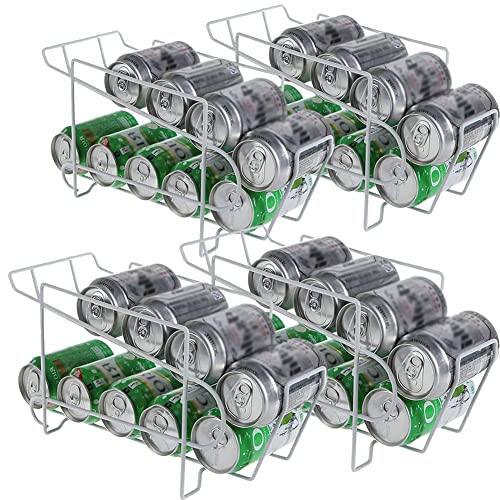 缶収納ラック ラック 缶ストッカー 缶ケース 冷蔵庫収納 キッチン収納 コンパクト 最大350ml缶 10缶 収納 二重仕上げラック デスクシェルフ 卓上収納 缶 ビール 炭酸飲料 収納ラック (4個セット)