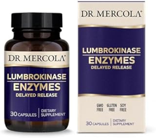 Dr. Mercola Lumbrokinase Enzymes Dietary Supplement, 30 Servings (30 Capsules), Supports Cognitive and Cardiovascular Health, Non GMO, Soy Free, Gluten Free