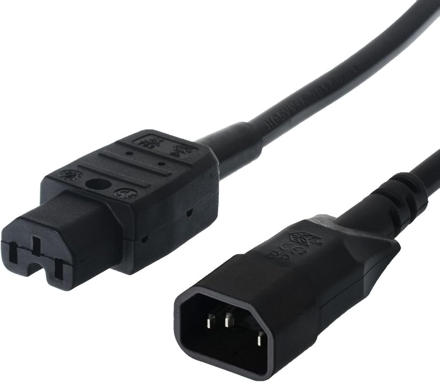 Bachmann 356.1258 3m c14 Coupler C15 Coupler Black Power Cable - Power Cables (Male/Male, C14 Coupler, C15 Coupler, Straight, Straight, Black)