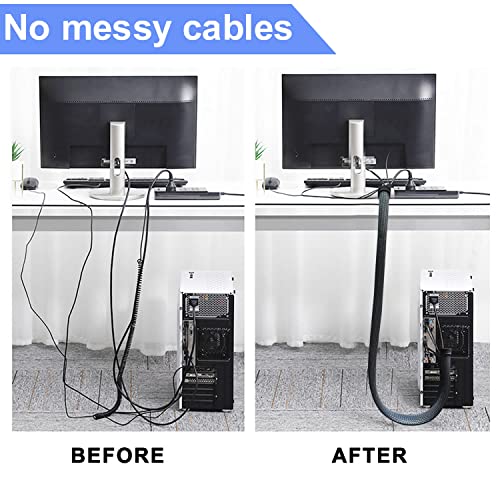 UPXDUMI 2pcs 1m Cable Tidy Zip Sleeve for PC/TV, Desk Management Organisers - Image 4
