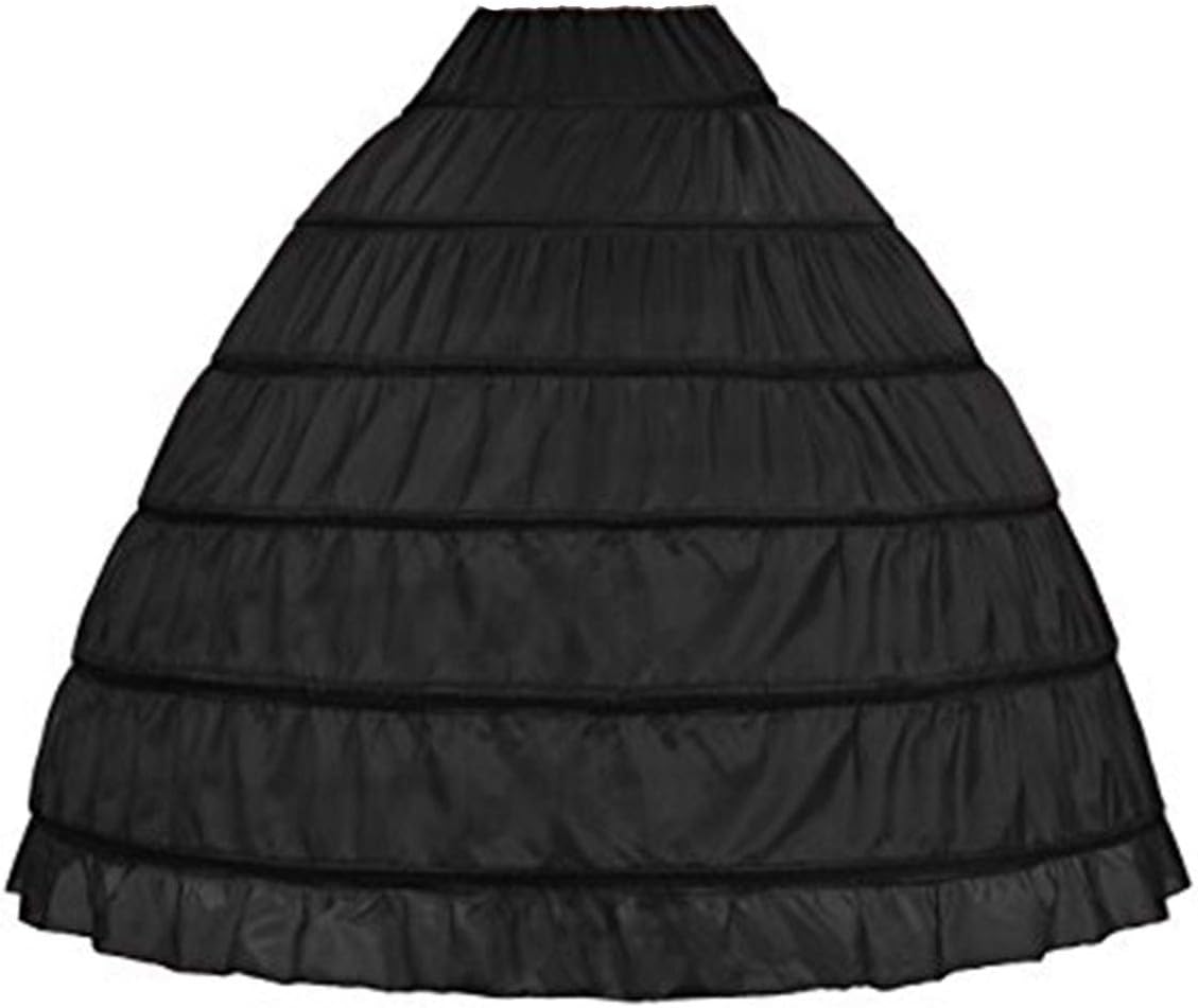 WOWBRIDAL Women 6 Hoops Skirt Crinoline Petticoats Slips Floor Length for Bridal Gown