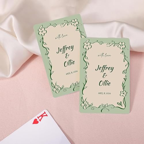 Personalized Vintage Striped Wedding Playing Cards Guest Book Deck with Elegant Case - Unique Wedding Favor Keepsake - Image 5