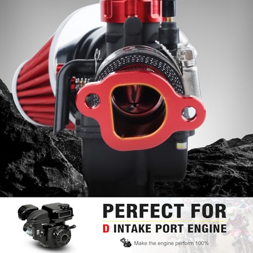 Image of NIBBI Predator 212 Intake Manifold,212 Predator Performance Part Intake Pipe Inlet Manifold For Mini Bike 196cc /212cc /224cc Engine GX160 GX200(Red)