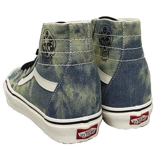 Vans Sk8-Hi Tapered Skate Shoe - Denim Embroidery Olive And White High Top Design - Unisex Sizing 5.5 #TOP3