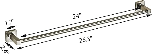 Vista 15 de Toallero montado en la pared del baño, toallero de níquel cepillado de 18 pulgadas con estante inoxidable y soporte para toallas de mano, toalleros