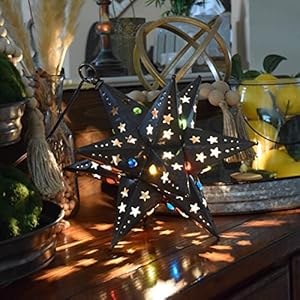 12inchmoravianhangingtinstarlightstarcutwithmarbles Urban Country Home Decor 12 inch moravian hanging tin star light star cut with marbles urban country home decor