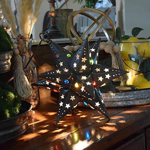 12inchmoravianhangingtinstarlightstarcutwithmarbles Urban Country Home Decor 12 inch moravian hanging tin star light star cut with marbles urban country home decor