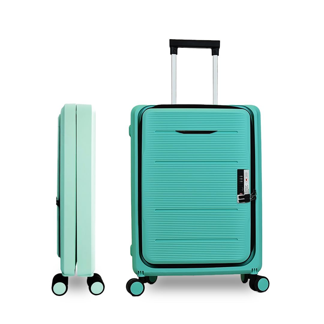 Kuber Industries Luggage Bag | Trolley Bags for Travel | Collapsible Luggage Bag | Travelling Bag | Trolley Bags for Suitcase | Lightweight Luggage Bag | 20 Inch | Light Mint-picture-34