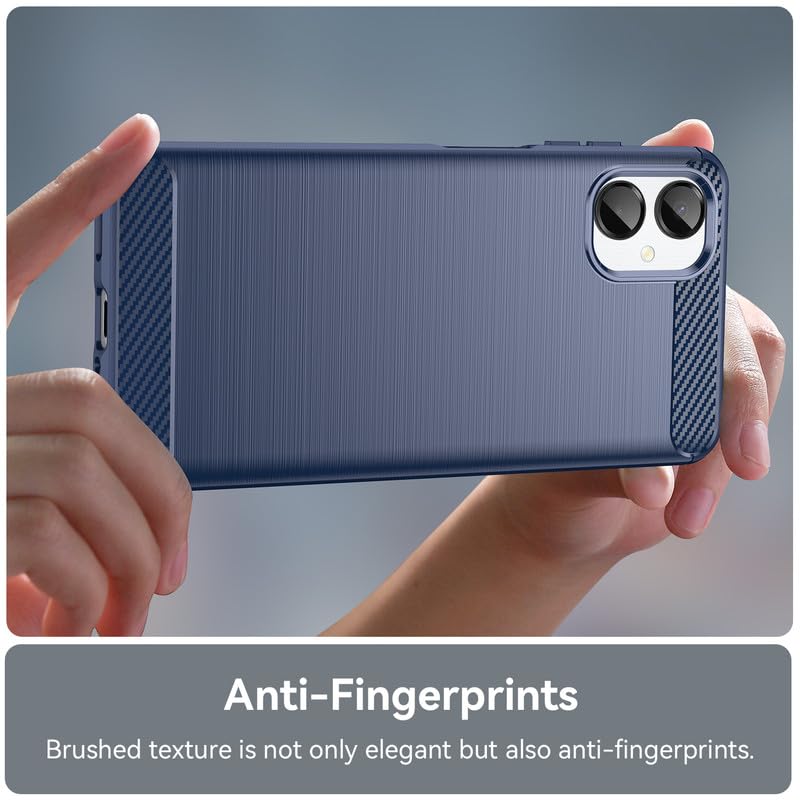 Image of Hybrid Carbon Fiber Back Case for Samsung Galaxy A06 (Blue)