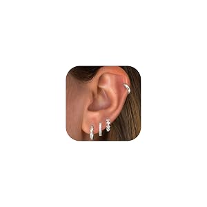 THUNARAZ Small Gold Hoop Earrings for Women Hypoallergenic 14k Gold Plated Huggie Hoop Earrings Set for Multiple Piercings