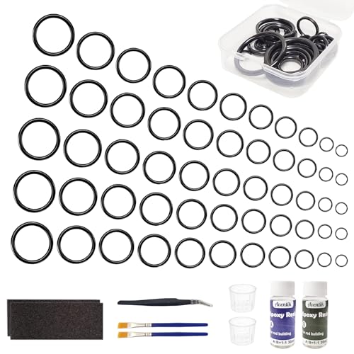 Aventik Fishing Rod Tip Repair Kit Complete with Ceramic Guide Ring,Glue, Tweezers, Eyelet Replacements for Fishing Pole Repair Kit (Ceramic Ring Kit)
