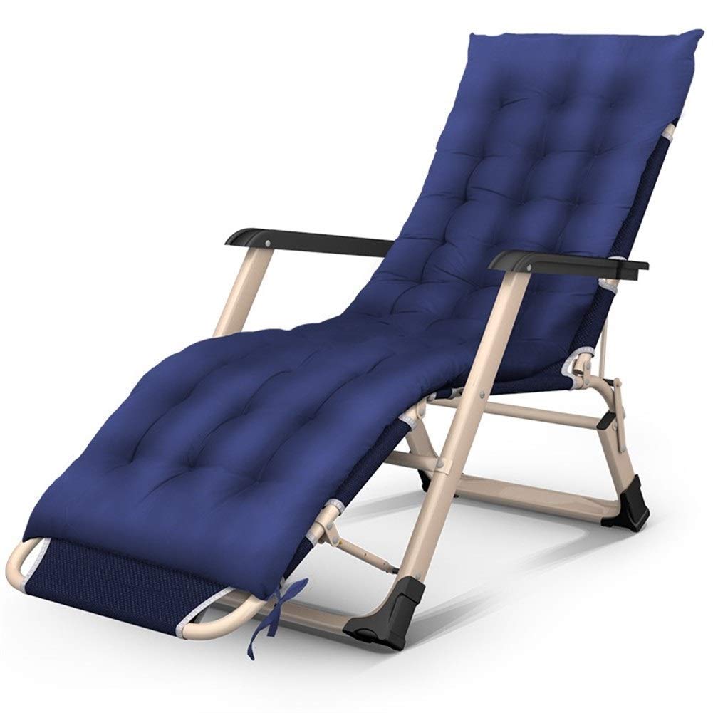 Chaise longue pliable avec coussin moelleux et oreiller ergonomique