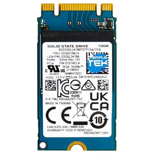 SSD M.2 2242 128 Go NVMe PCIe Gen3x4 reconditionné Simpletek 3D TLC