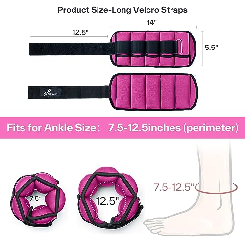 Image of Sportneer Adjustable Ankle Weight, 0.9-4.5kg Adjustable Ankle Weight Arm Wrist Leg Weight Straps for Women Men Kids, Weighted Ankle Weights Set for Gym, Fitness, Workout | 2.3kg Each,4.5kg Pair
