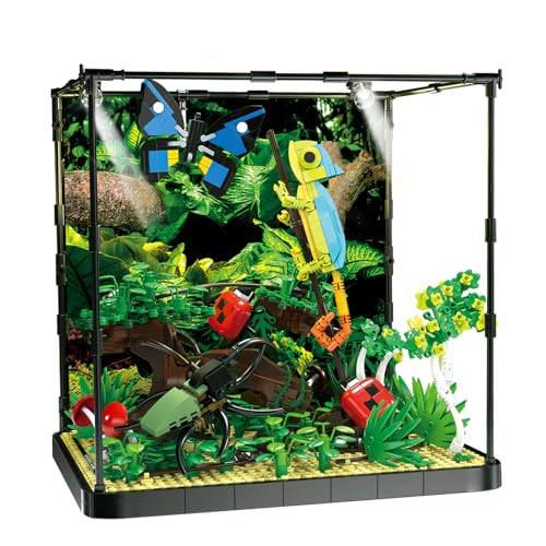 ENJBRICK Flowers Botanical Butterfly Garden Building Set for Adutls,Animals Insect Tank Building Toy Set for Boys and Girls 12 Years Up 1284 PCS