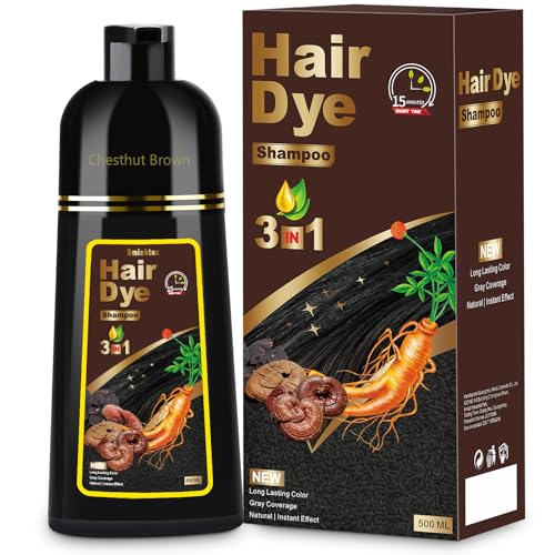 Sminktec Hair Dye Shampoo 3 in 1 for Gray Hair, Herbal
