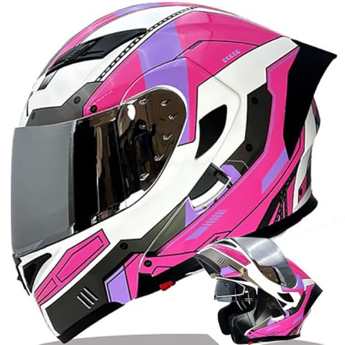 Letetexi Modular Motorcycle Helmet with Built-in Bluetooth Slot, ECE Homologated Full Face Motorcycle Helmet Jet Scooter for Women Men Adults, with Double Visor Flip Up Motorcycle Helmet