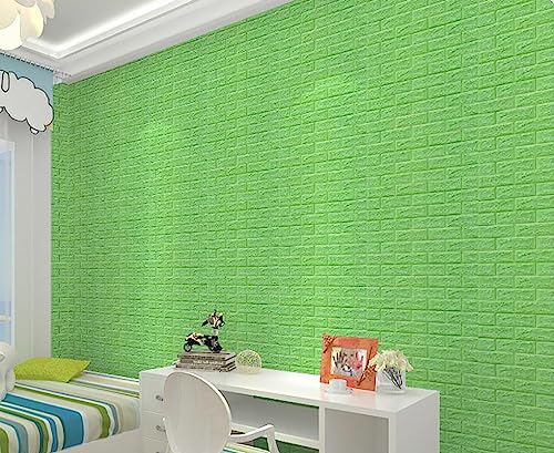 GLUN® 3D Green Color Brick Wallpaper Self Adhesive for Wall PE Foam Wall Stickers DIY Wall Decor (70 x 77cm, Appx. 5.8Sq Feet) Pack of 20 (B0C89M5RSG) Amazon Price History, Amazon Price Tracker