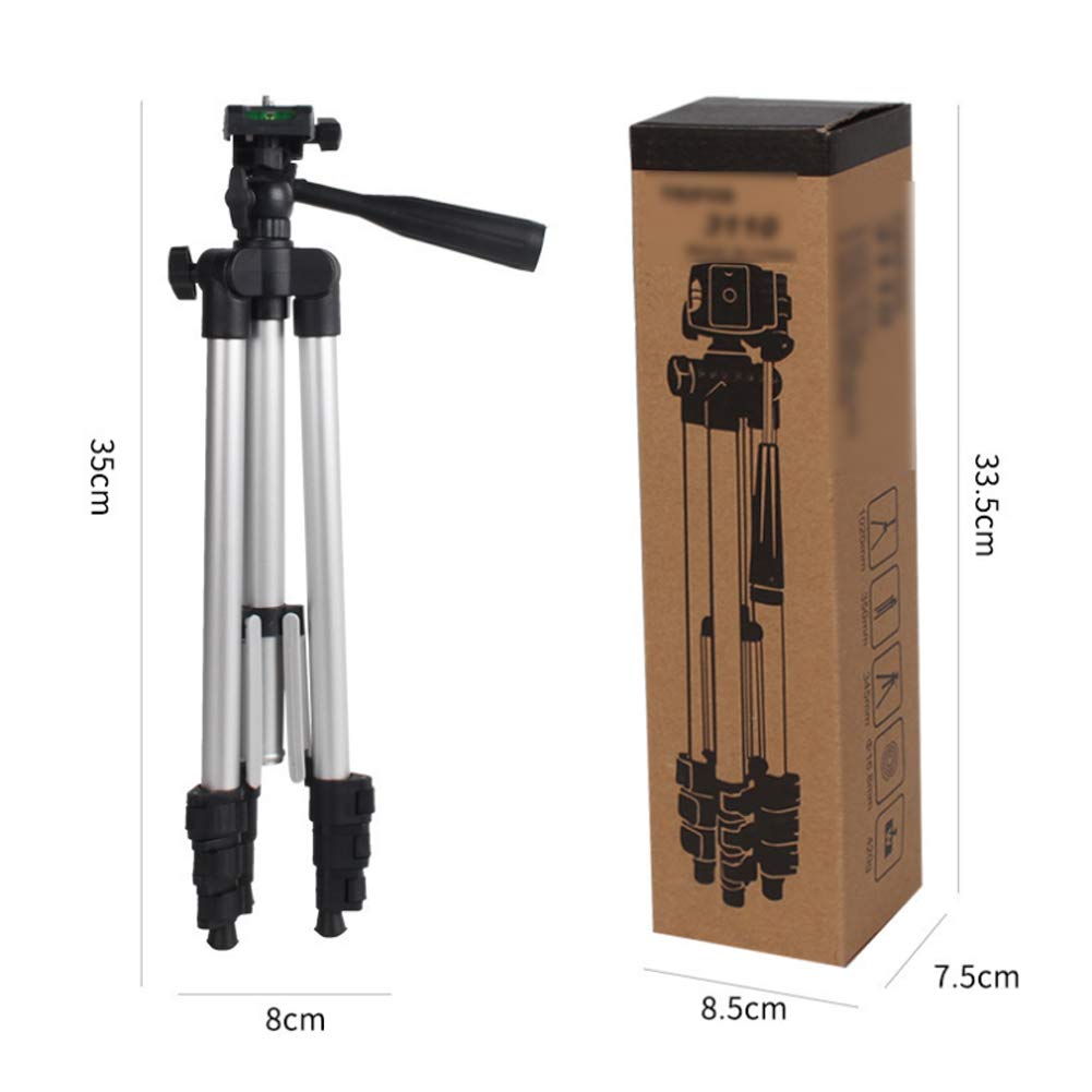 Teléfono Trípode, Extensible De Aluminio Ligero Trípode, Trípode De Cámara, Clip De Teléfono con Bolsa De Transporte, Portátil Trípode De Viaje para La Fotografía, Grabación De Vídeo, Vlogging