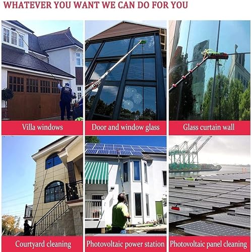 Limpiador de ventanas de 3,65 m que elimina la suciedad de cristales y paneles solares 8