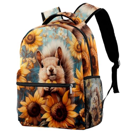 Sac à dos ergonomique enfant avec porte-bouteille motifs tournesols