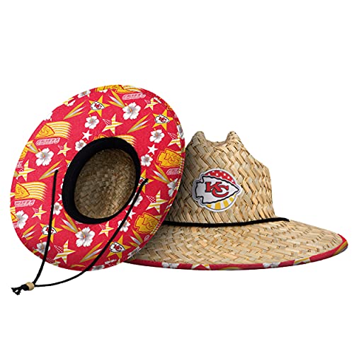 Image of NFL Team Logo Americana Floral Lifeguard Beach Straw Sun Hat