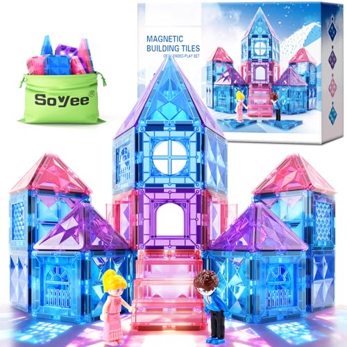 Soyee Diamond Magnetic Building Blocks - Princess Toys for 3-8 Year Old Girls & Boys - 3 4 5 6 Year Old Girl Birthday Xmas Present