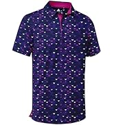 ZITY Mens Golf Shirt Short Sleeve Moisture Wicking Performance Daily Casual Print Patterns Collar...