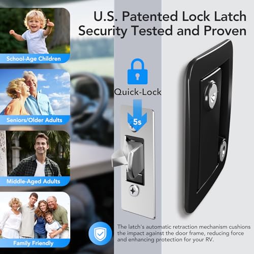 Image of RV Door Locks, Camper Door Lock for RV Trailer with 4 Keys