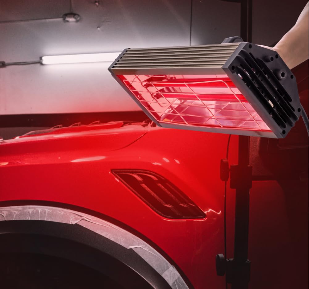 DATOUBOSS Lampada Infrarossi Carrozzeria 2000W Asciugatrice per Vernici per Auto Area di Asciugatura 650 * 500mm con Supporto Telescopico Lampada di Polimerizzazione Vernici