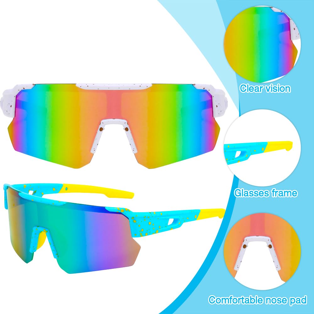 Mineup Polarized Cycling Glasses for Men Women 2Pack UV400 Protection Fashionable Cycling Glasses - Image 3