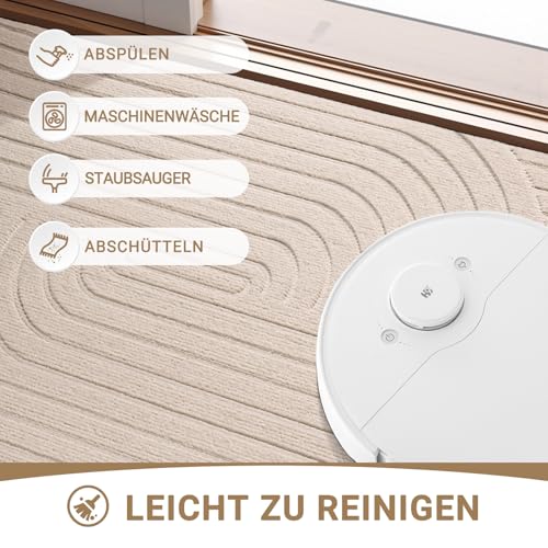 Tuocal Fußmatte 40x60cm, rutschfeste Maschinenwaschbare Schmutzfangmatte, Teppich Wohnzimmer Innen und Außen Türmatte, Wasserdicht Fussmatte für Eingang, Flur, Haustür