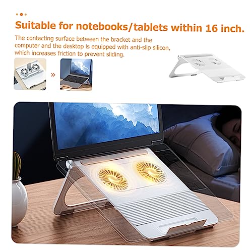 Base para laptop con ventiladores duales y soporte estable miniatura 2