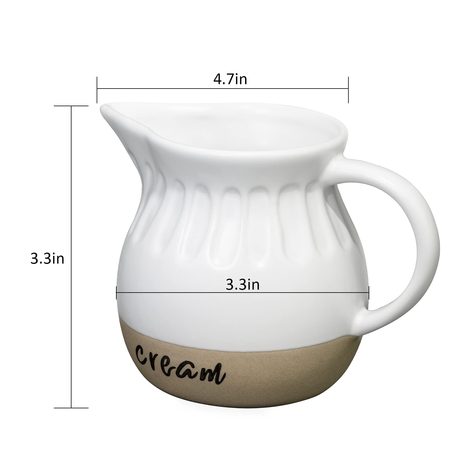 Ensemble sucrier et crémier, Pot à crème en céramique, sucrier avec Couvercle et cuillère, Service à café Style Ferme Moderne, Blanc et Naturel