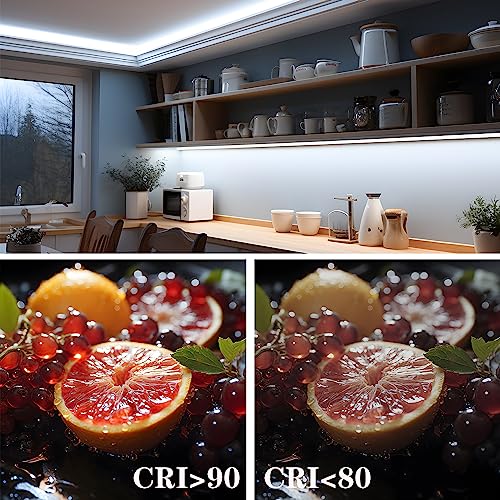 Yunbo 12V Cob Led Strip 6000K Cool White Cri 90+ 4000Lm Highlight 16.4Ft/5M 480Led/M Dotless High Density Ip20 Indoor Use Cuttable Flexible For Cabinet Home Diy Lighting Projects #TOP4