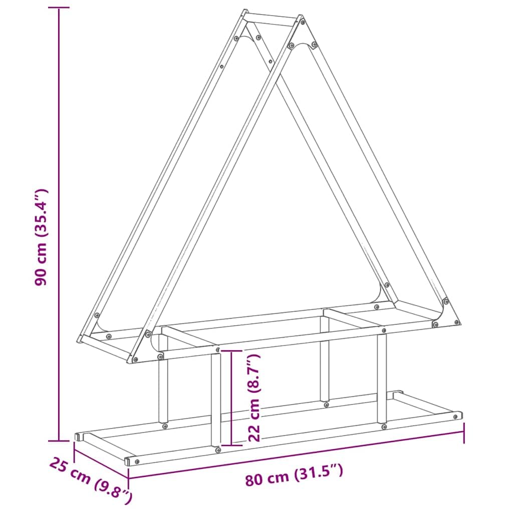 Brennholzregal Olivgrün aus kaltgewalztem Stahl 80 x 25 x 90 cm, 100 kg Traglast, Kaminholzhalter für innenbereich, wohnzimmer, kamin, ofen, terrasse, garten, schuppen