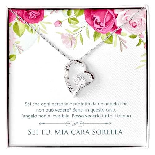 Collana 80° Compleanno Donna Argento 925, Regalo Speciale Per Mamma Nonna Amica, Ciondolo Cuore Con Zirconi