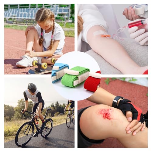 8 Stück Stauschlauch Blutabnahme Set, Venenstauer Stauschlauch mit Schnalle, Tourniquet Holster,Blutabnahme Set zum üBen für Ärzte Sanitäte Camping Outdoor(8 Farben)