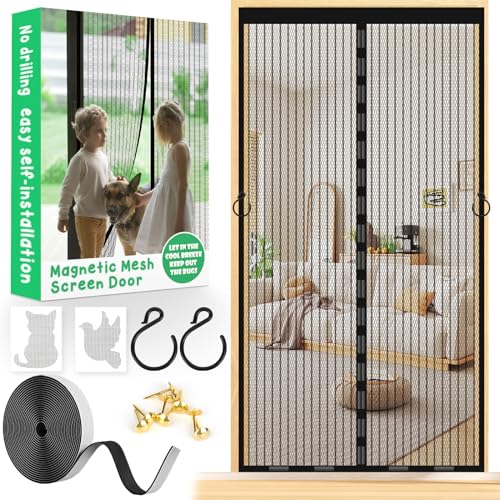 Mosquitera Puerta Magnetica 90X210 CM Corredera Cortina Mosquitera Puerta Exterior Mosquitera Para Puertas Cortina de Sala de Estar la Puerta del Balcón Puerta Parches de Reparación de Mosquitera