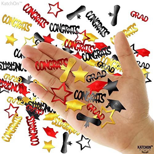 Image of Graduation Decorations 2026, Shiny Congrats Grad Confetti 2026 - Pack of 1300 | Black, Red and Gold Graduation Confetti Class of 2026, | Class of 2026 Decorations, KatchOn